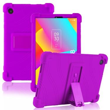 Imagem de ATOOZ Capa infantil TCL Tab 8 LE 8 polegadas (9137W/9132X), silicone macio TCL Tab 8 Wifi/8V/8 Plus com suporte ajustável