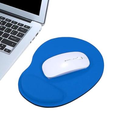 Imagem de Mouse pad azul com suporte de pulso macio – Design ergonômico EVA para uso em computador e escritório (23 × 17,5 × 1,53 cm)