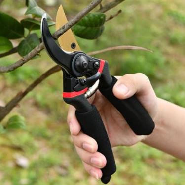 Imagem de Tesoura de poda bypass de 21,6 cm para jardinagem, ferramentas de tesouras de jardim, podadores manuais resistentes para galhos de árvores, plantas, flores, sebes, ferramenta de tesoura de poda