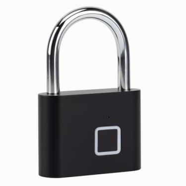 Imagem de Cadeado Biométrico Inteligente com Leitor de Impressão Digital, Liga de Zinco, Recarregável USB, Desbloqueio em 0,5 Segundos, Capacidade para 10 Digitais, Resistente à Água (Preto)
