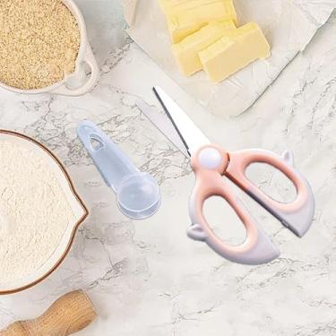 Imagem de Tesoura de cozinha portátil tesoura de talheres de aço inoxidável durável com bainha protetora, lavável na lava-louças, utensílios de cozinha