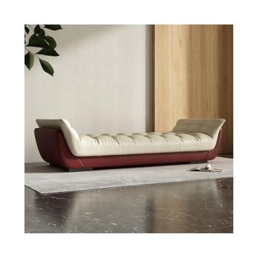 Imagem de Banco para entrada, cama, cama, sofá, sala de estar, cabeceira, couro de alta qualidade (vinho, médio)