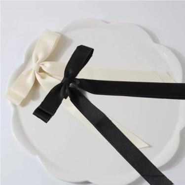 Imagem de 2 peças de prendedores de cabelo grandes prendedores de cabelo para mulheres (preto + bege)