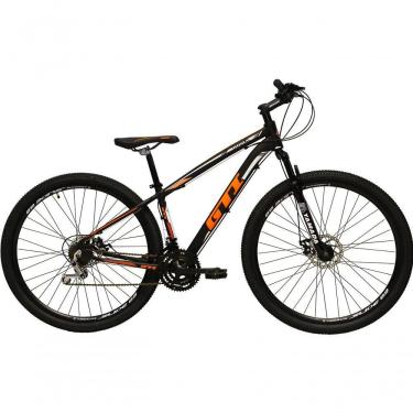 Imagem de Bicicleta Aro 29 Gti Roma Alumínio 21v Freio A Disco Hidráulico Garfo Com Suspensão - Preto-laranja Tam.15
