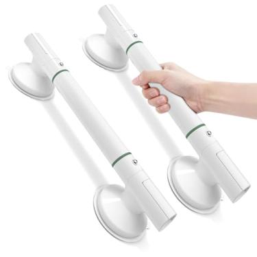 Imagem de DOZAWA Barras de apoio para banheiras e chuveiros, cabo de chuveiro de 43 cm com ventosas resistentes atualizadas, barras de segurança para banheiro sem perfuração para idosos ou deficientes, pacote