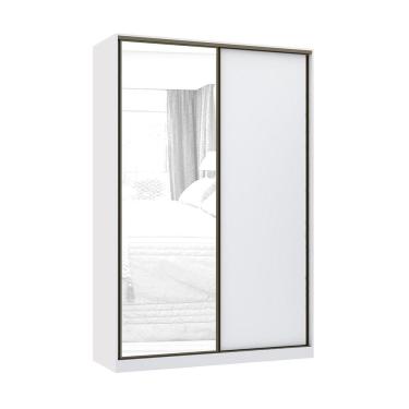 Imagem de Guarda Roupa 2 Portas De Correr 159cm Branco Com Branco Mat