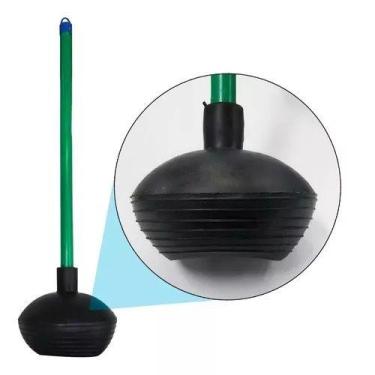 Imagem de Desentupidor De Vaso Sanitário De Borracha Cabo Madeira 60cm - WC