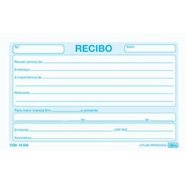Imagem de Recibo Comercial Sem Canhoto 50 Folhas Tilibra, Unico