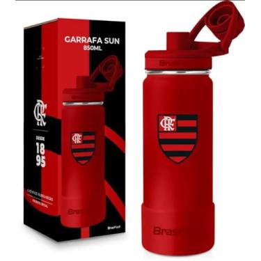 Imagem de GARRAFA TERMICA SUN C/BASE SILICONE PREMIUM 850ML TIMES - FLAMENGO