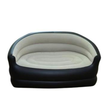 Imagem de Sofá Inflável de 2 Lugares, Mini, Portátil, Preto e Branco, Interior e Exterior, Estilo Moderno