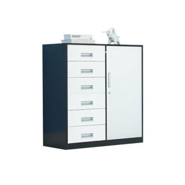 Imagem de Armário de Arquivos Armário de 6 gavetas armazenamento multifuncional doméstico Organizador arquivo dados metal escritório(Multi-colored)