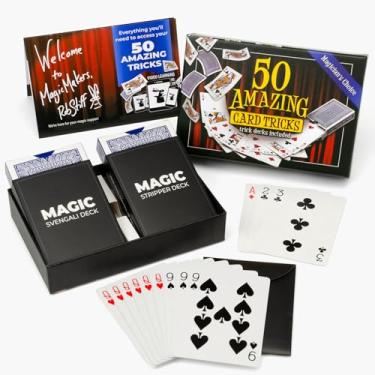 Imagem de Magic Makers Kit de 50 truques de cartas incríveis para todas as idades com baralhos de truques incluídos
