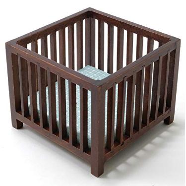 Imagem de Classics by Handley Caneta miniatura casa de bonecas de nogueira com tecido azul