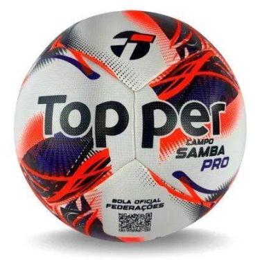 Imagem de Bola Futebol Topper Samba Pro, Preto, Laranja, UN