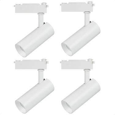 Imagem de Kit 4 Spot Led Mr16 Para Trilho Eletrificado Branco 110/220v 6500k Frio