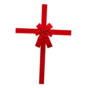 Imagem de Vaveren Painel de fundo com laço para pendurar na porta, versátil e grande, ideal para fotos. Perfeito para decoração de Natal, embrulho de presentes, festas