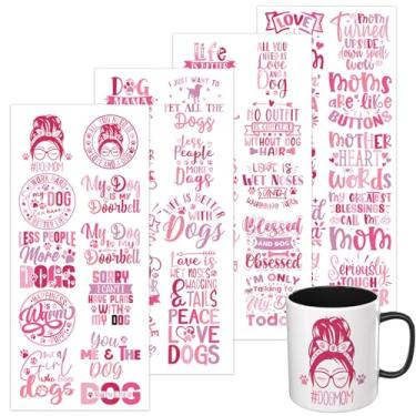 Imagem de Elewins 4 peças/conjunto de papel de transferência autoadesivo para copos DTF UV Dia das Mães para 473 ml, garrafas de água, laptops e geladeira, artesanato faça você mesmo, papel de transferência UV