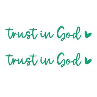 Imagem de HQRNYP 2 peças de decalques de espelho retrovisor Trust in God, adesivo de espelho, adesivos decorativos de vinil automotivo, decalque de lembrete de autoafirmação universal para carro, caminhão