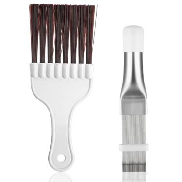 Imagem de Pente condensador de ar condicionado, 2 escovas de limpeza de bobina, escova de batedor de pente de bobina AC, ferramenta de reparo de refrigerador de radiador evaporador