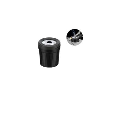 Imagem de Sandfren Cinzeiro de carro com tampa, mini lata de lixo de cigarro de veículo extinta à prova de cheiro, à prova de vento, giratória, à prova de vento, cinzeiro automotivo destacável sem fumaça para