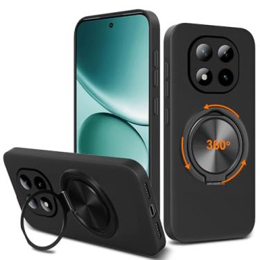 Imagem de Nijiadi Capa de telefone compatível com Xiaomi Redmi Note 15 Pro 5G, suporte de anel giratório de 360° com suporte/suporte de silicone TPU Silm Fit capa protetora à prova de choque para Redmi Note 15