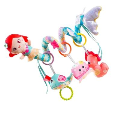 Imagem de Brinquedos para berço de carrinho de assento de carro, brinquedos de carrinho para bebês,Brinquedos de pelúcia para atividades de sereia - Pelúcia de atividade texturizada com caixa de música, chocalh