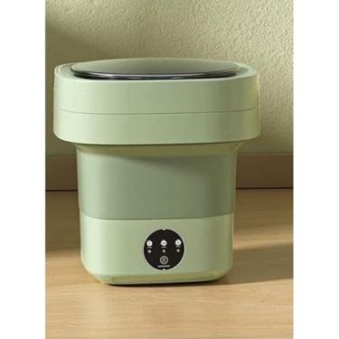 Imagem de Mini Lavadora de Roupas，Mini Maquina de Lavar Portatil 11l，DobráVel Moderno，Com FunçãO de DesidrataçãO CentríFuga，Adequado para Apartamentos Pequenos, Viagens e Acampamentos(Verde)
