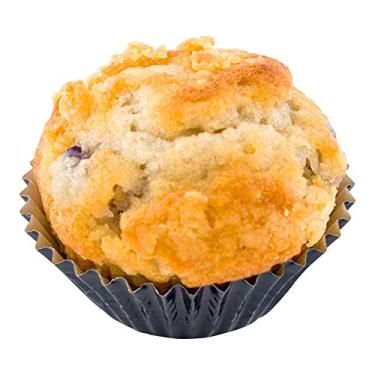 Imagem de Forros para cupcake de alumínio de 11,3 g, 200 revestimentos metálicos resistentes a graxa - para assar muffins e doces, descartáveis, forros de cupcake de papel preto, decorativos, 1,2 x 0,8 cm