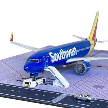 Imagem de 1:100 Scale Large Airplane Model Southwest Airlines 737 Plane Model with LED Light Diecast Aircraft Model Kit for Collection and Gift
