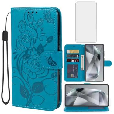 Imagem de Vavies Capa para Galaxy S25 Ultra/Capa carteira para Samsung S25Ultra S938U com protetor de tela de vidro temperado, capa de celular flip de couro com suporte para cartão de crédito para Samsung