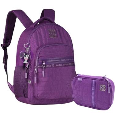 Imagem de Kit Escolar Mochila E Estojo Box Rebecca Bonbon Sweet Dreams Roxa