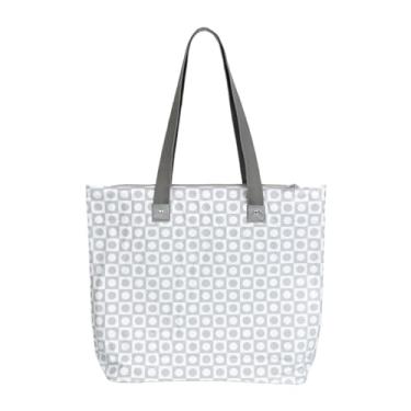 Imagem de Bolsa de Praia Grande com Zíper, Sacola de Piscina Transparente com Bolso Interno, à Prova de Areia, Viagem, Férias, Moda Verão, PVC - Cinza Chess