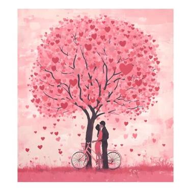 Imagem de SEHANY Capa magnética para máquina de lavar louça, pintura romântica para casais de Dia dos Namorados, adesivos magnéticos decorativos antiarranhões para painel de geladeira e lava-louças, decoração