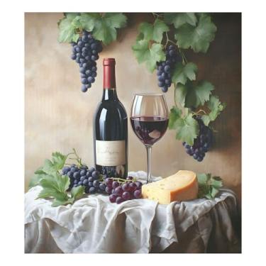 Imagem de SEHANY Capa magnética para lava-louças de uva e vinho tinto, adesivos magnéticos decorativos antiarranhões para painel de geladeira e lava-louças, decoração de dia dos namorados para cozinha doméstica