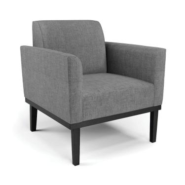 Imagem de Poltrona Base De Madeira Fixa Preto Marisa Linho D03 - D'Rossi A26 Grafite