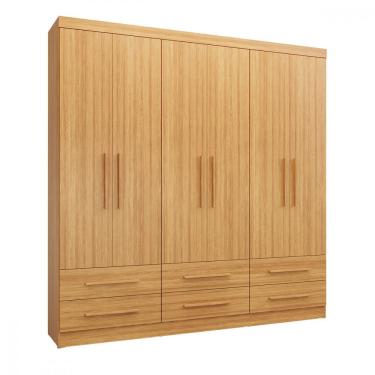 Imagem de Guarda Roupa De Casal Majestic 6 Portas 6 Gavetas Batrol Freijó