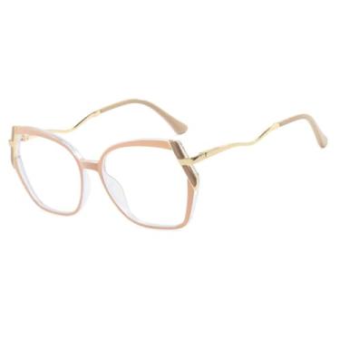 Imagem de Óculos de grau femininos com armação grande e transparente (1)
