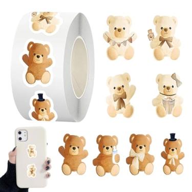 Imagem de Autocolantes de Urso,Adesivos de Urso com Cola Forte - Autocolantes para Portátil,para Crianças Amigos Casa Lancheira Frigorífico Agenda Interior