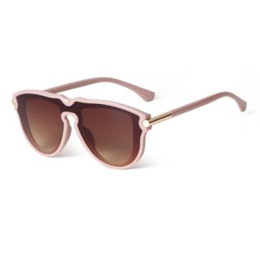 Imagem de HCHES Óculos de Sol Fashion Feminino Masculino Oversized UV400 com Lentes Degradê para Uso Externo (4)