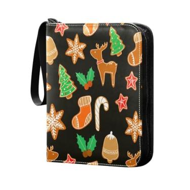 Imagem de Wassud Cartão colecionável de 4 bolsos com design de Natal comporta 400 cartões padrão à prova d'água TCG CCG MTG álbum presentes para colecionadores, meninos e meninas