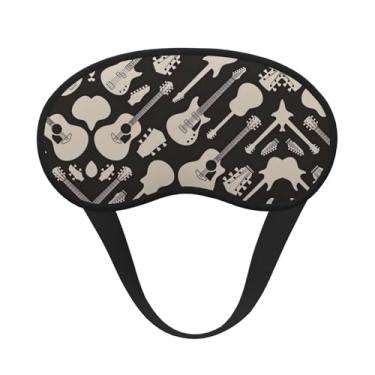 Imagem de Máscara de dormir blackout com estampa de guitarra máscara de luz macia para dormir meditação, viagem, ioga