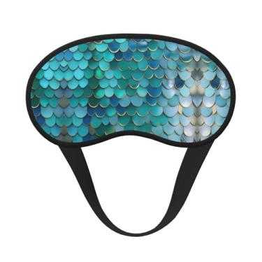 Imagem de Máscara de dormir blackout com estampa em escala de sereia, máscara para os olhos, leve, macia, para dormir, meditação, viagem, ioga