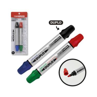 Imagem de Marcador Para Professor Ponta Dupla Ensino Híbrido Quadro Sala De Aula