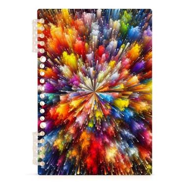 Imagem de Burbuja Caderno colorido explosão, papel pautado universitário A5 com 60 folhas, fichário para escritório, 1 pacote