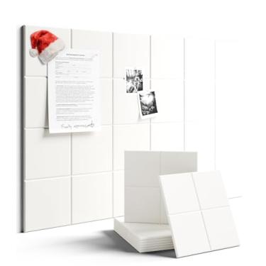 Imagem de Fluxynara Quadro de avisos grande de feltro 91 cm x 61 cm Alternativo para quadro de cortiça - Pacote com 6 com 40 abas adesivas removíveis seguras, quadros de cortiça para paredes, quadro de cortiça