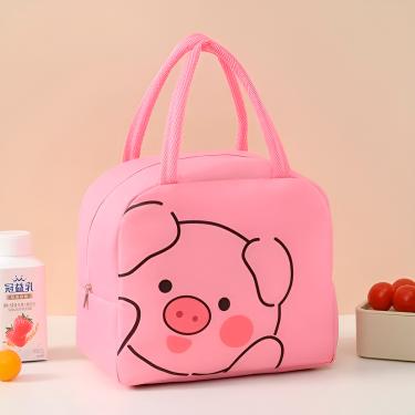 Imagem de Bolsa Térmica Infantil Lancheira Marmita Escolar Passeio 5L para Lanche com Alça e Bolso Externo | Modelo:Porquinho