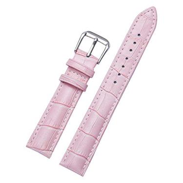 Imagem de ZJchao Pulseira de Relógio de Couro, Fivela de Aço Inoxidável, Cor Fosca, Uso Flexível Com Tingimento Colorido Antialérgico para Homens, Mulheres, Decoração Elegante, 12 Mm 14 (Rosa 18mm)