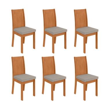 Imagem de Conjunto com 4 Cadeiras Athenas Veludo Capuccino e Amêndoa