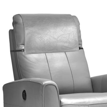 Imagem de Xmntdo Protetor de encosto de cabeça reclinável, capa antiderrapante à prova d'água, capa de encosto de cabeça reclinável de couro para sofá, móveis, sala de estar, cadeira de escritório 43 x 68 cm