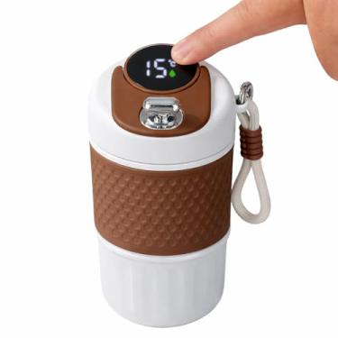 Imagem de Copo Térmico 450ml com Display de Temperatura – Copo Termico com Tampa para Café e Bebidas Geladas – Mantém Bebidas Quentes e Frias – Alça de Transporte – Antivazamento (MARRON)